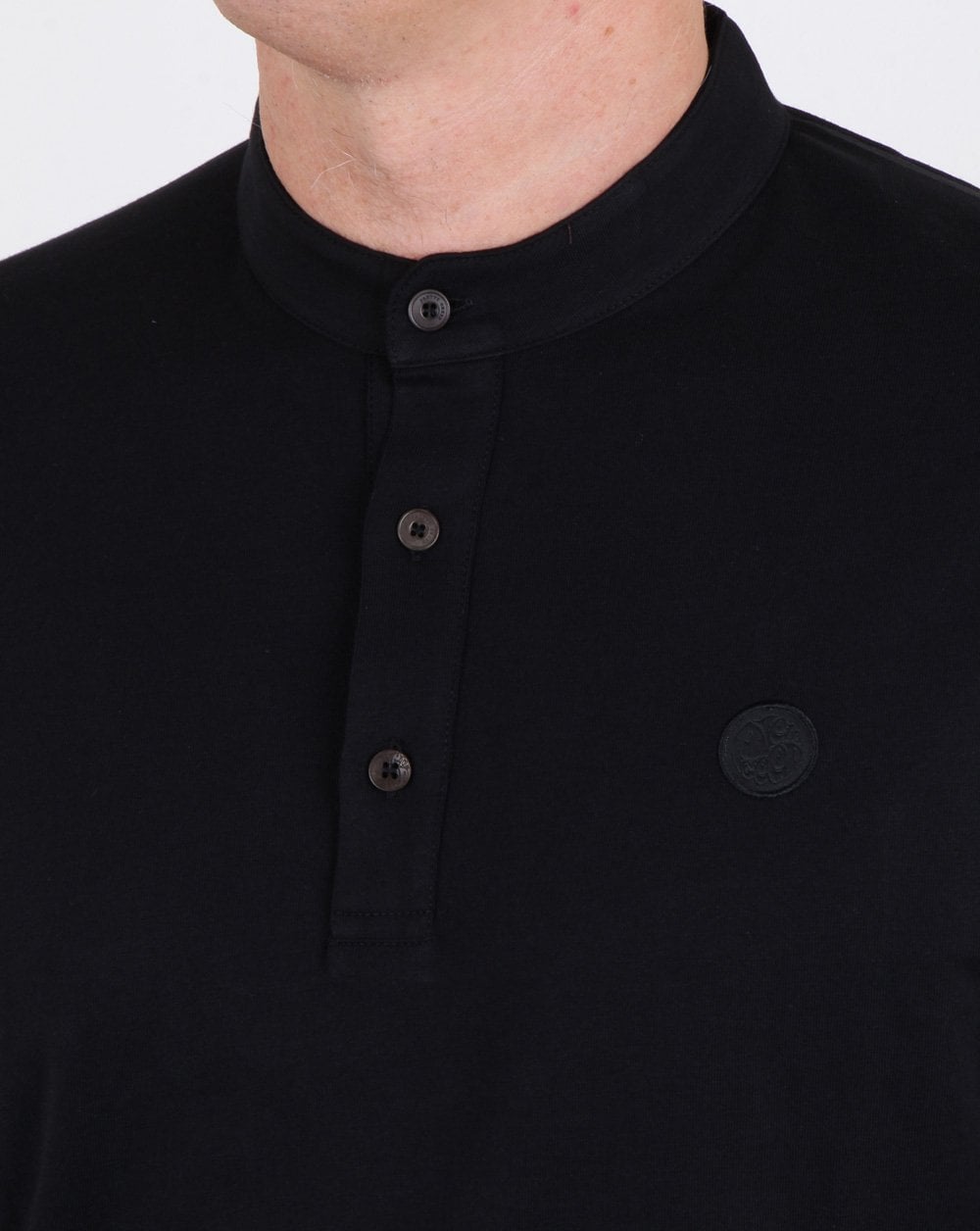 Pretty Green Gracott Grandad Polo Shirt Black