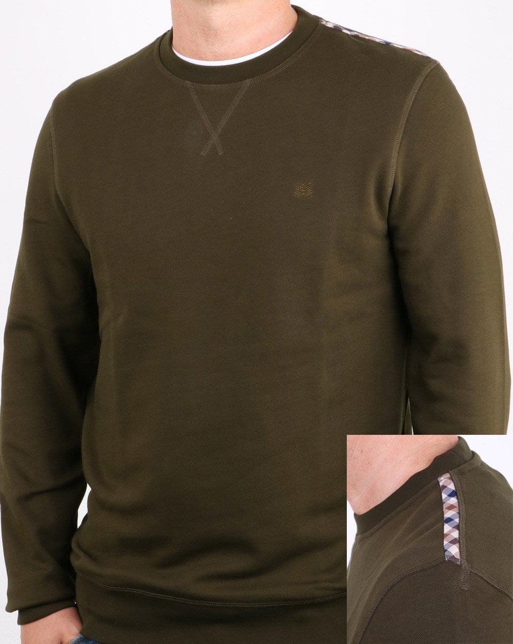 Aquascutum Oliver Crew Neck Sweatshirt Military Green
