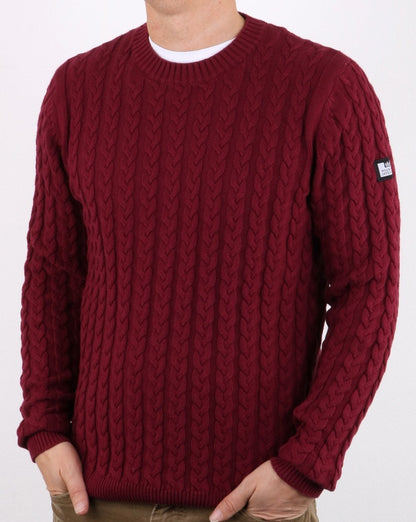 Weekend Offender Cable Jumper Claret