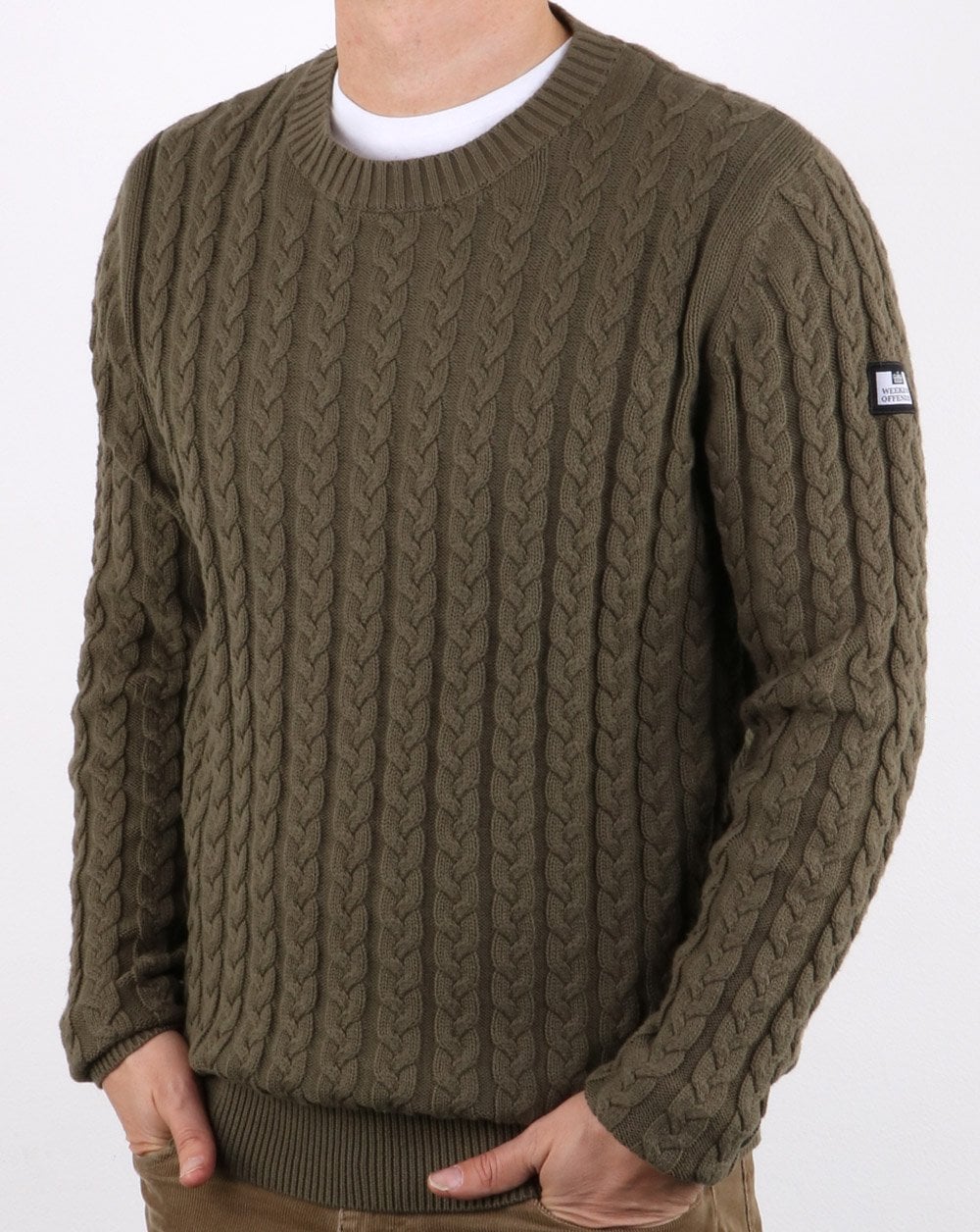 Weekend Offender Cable Jumper Khaki