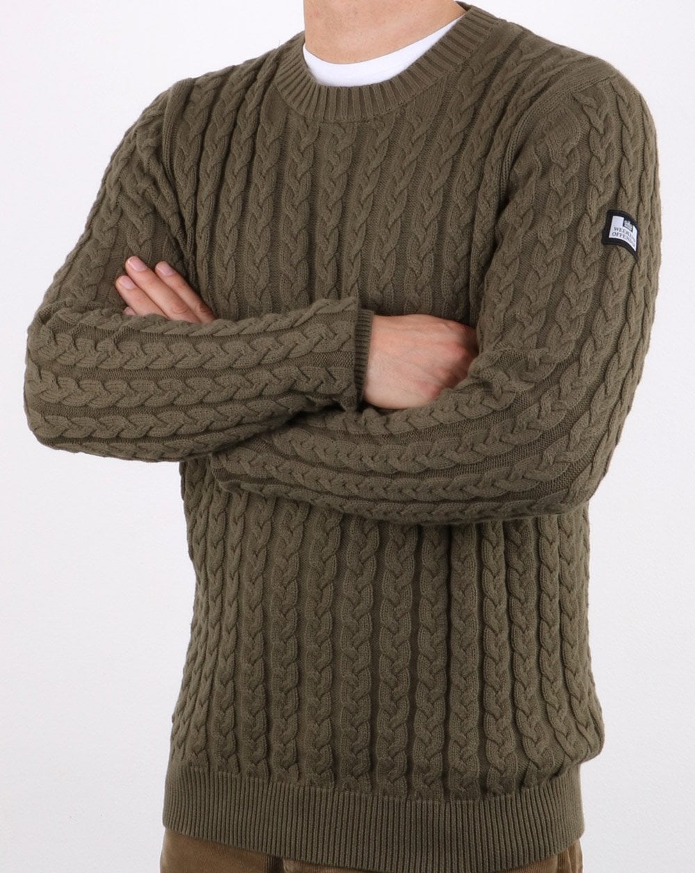 Weekend Offender Cable Jumper Khaki
