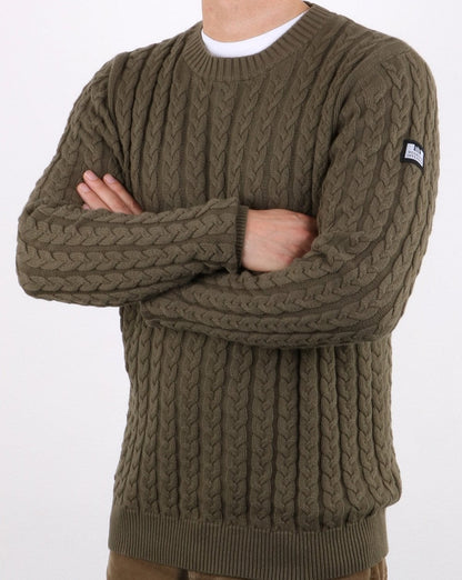 Weekend Offender Cable Jumper Khaki