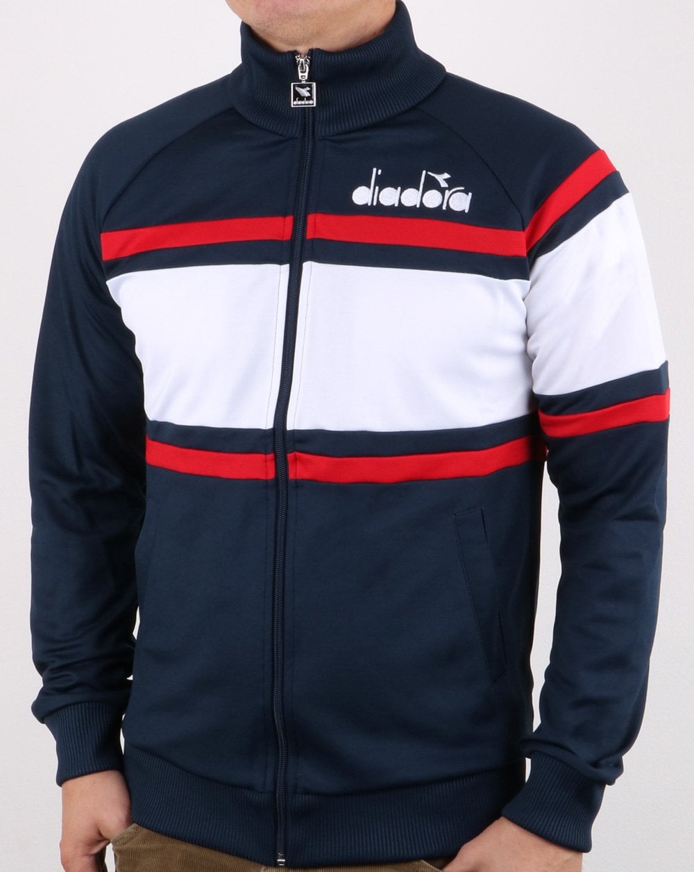 Diadora 80s Track Top Blue Denim/Optical White/Tomat