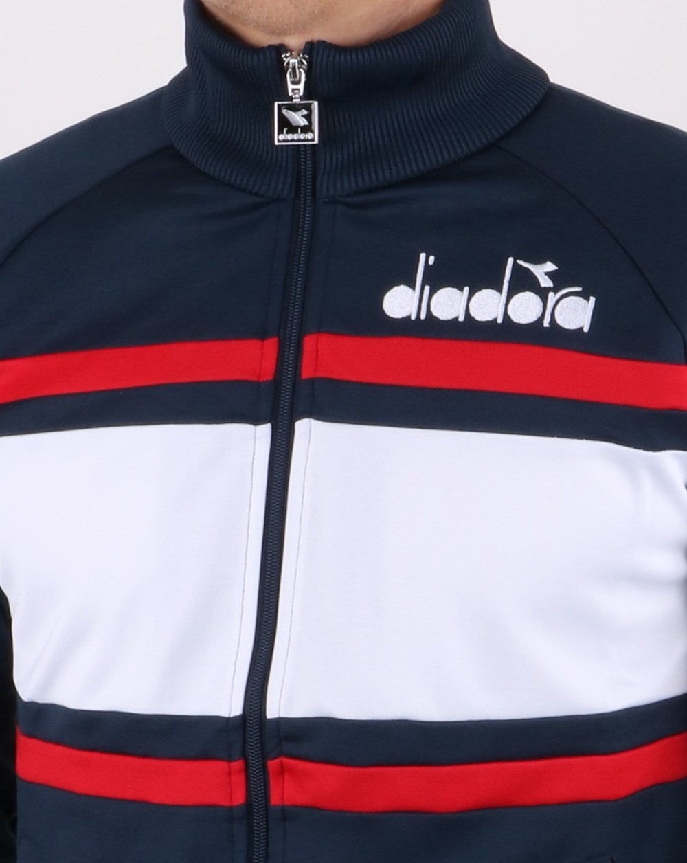 Diadora 80s Track Top Blue Denim/Optical White/Tomat