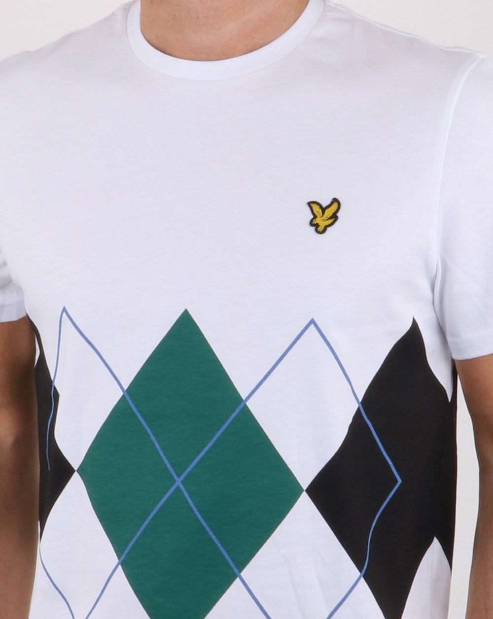 Lyle And Scott Argyle T-shirt White/Green/Black