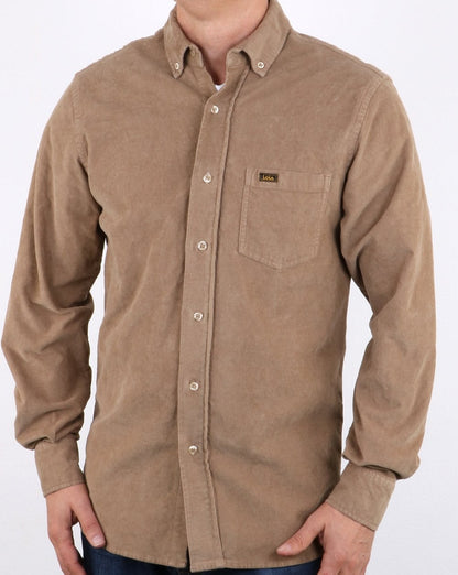 Lois Thomas Cord Shirt Dark Sand