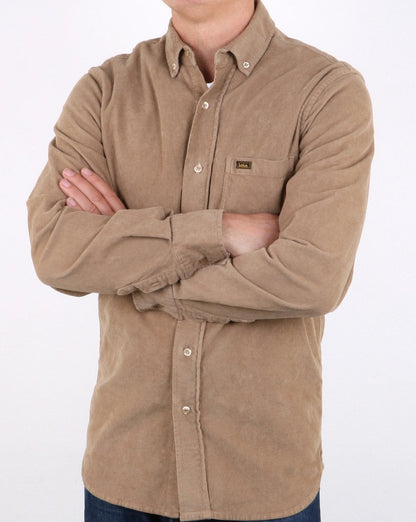 Lois Thomas Cord Shirt Dark Sand