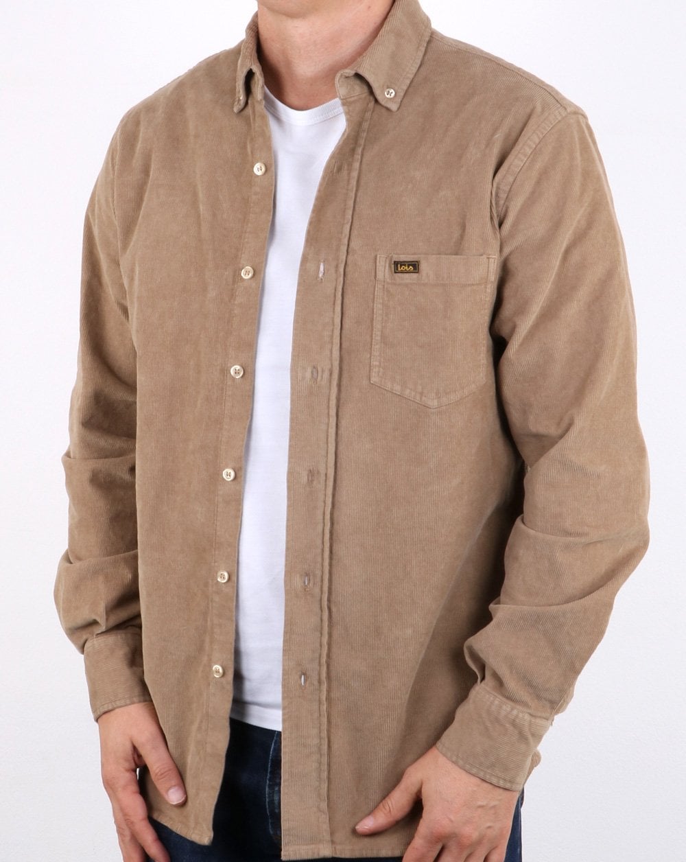 Lois Thomas Cord Shirt Dark Sand