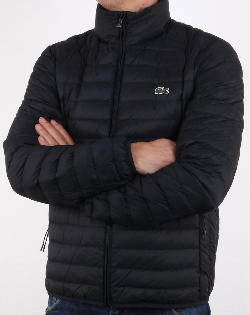 Lacoste Contrast Lining Quilted Jacket Black