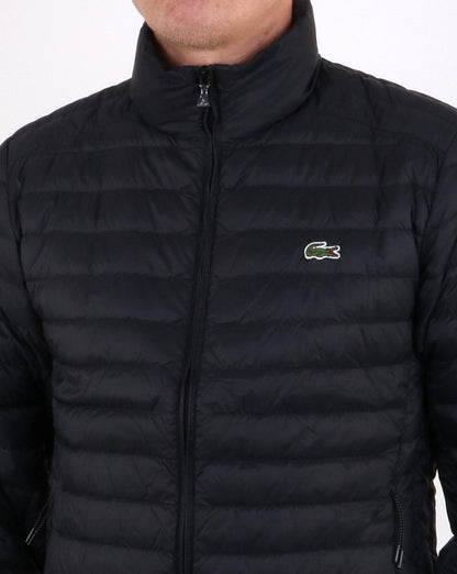 Lacoste Contrast Lining Quilted Jacket Black