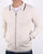 Ben Sherman Zip Through Honey Comb Knit Off White