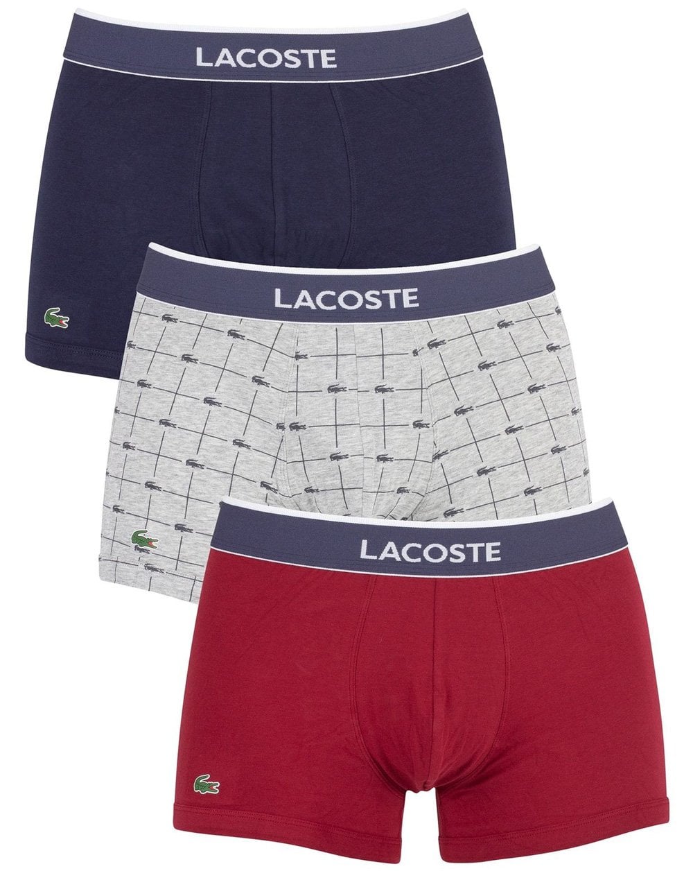 Lacoste Triple Pack Boxers Navy/grey/riding Red