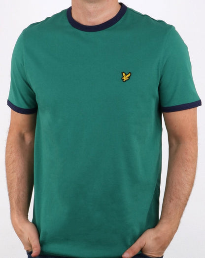 Lyle And Scott Ringer T Shirt Alpine Green/navy