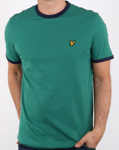 Lyle And Scott Ringer T Shirt Alpine Green/navy