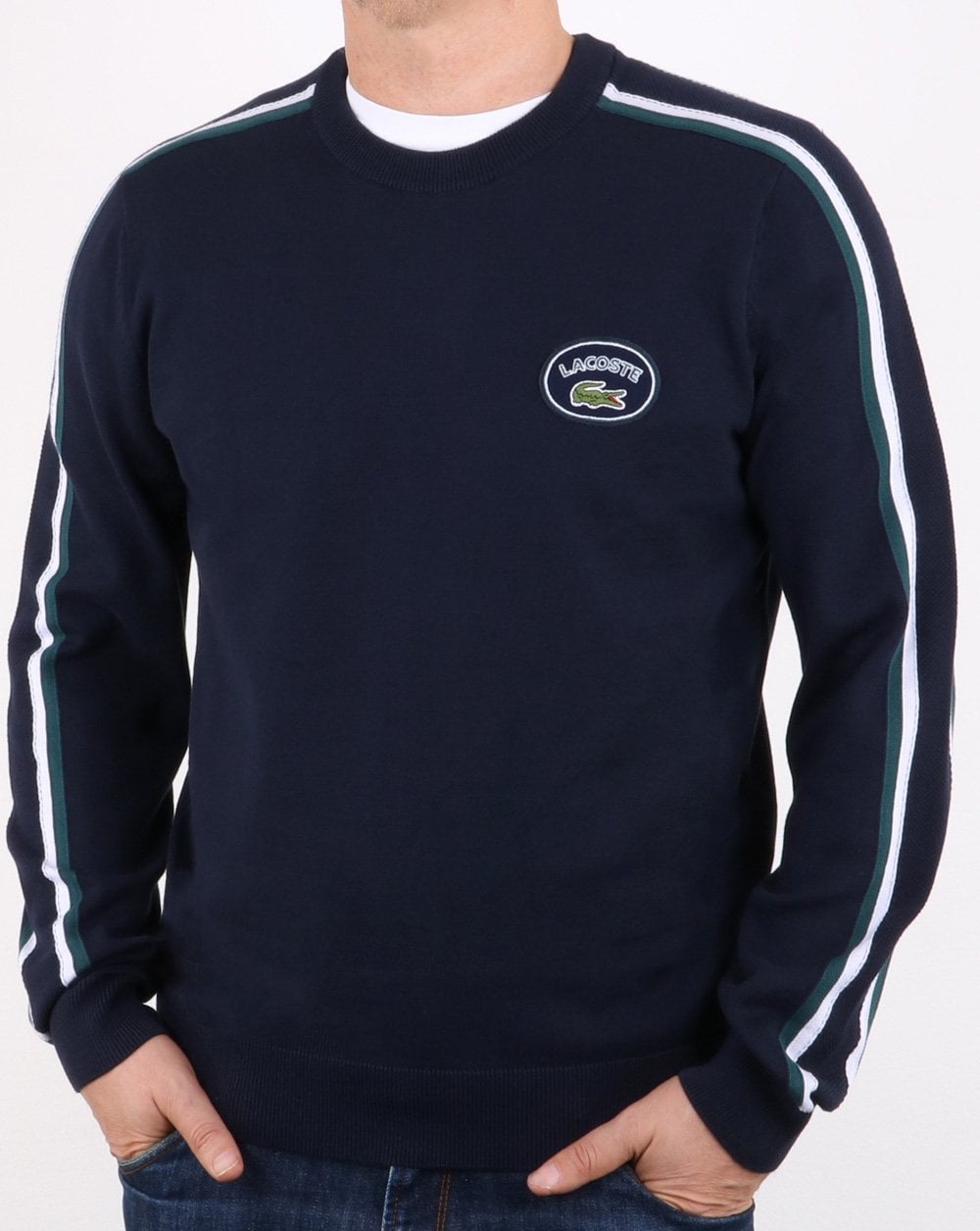 Lacoste Crew Vintage Jumper Navy/White