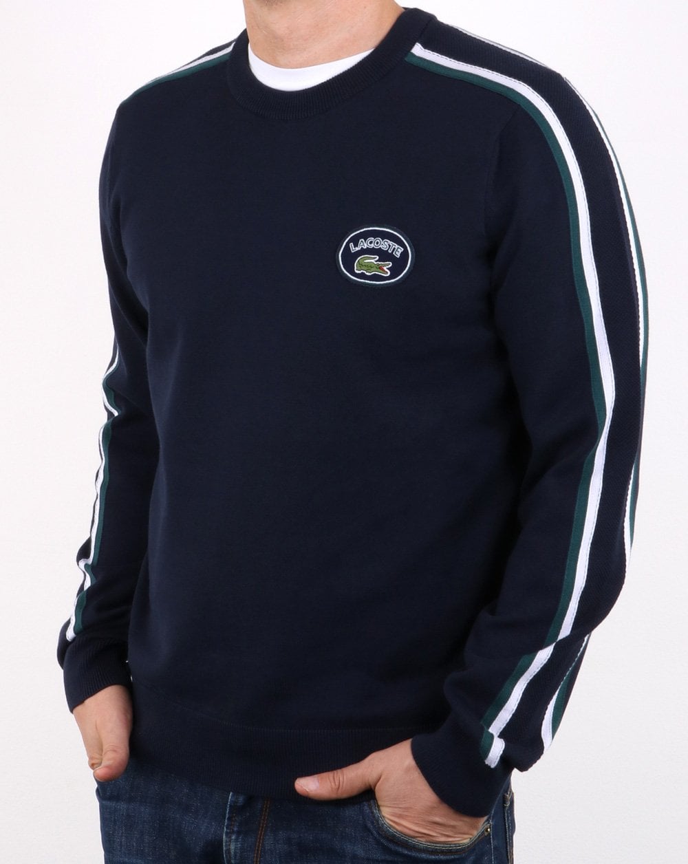 Lacoste Crew Vintage Jumper Navy/White