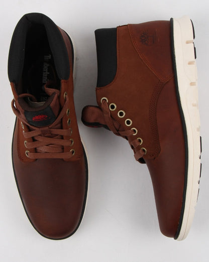Timberland Bradstreet Chukka Leather Shoes Red Brown