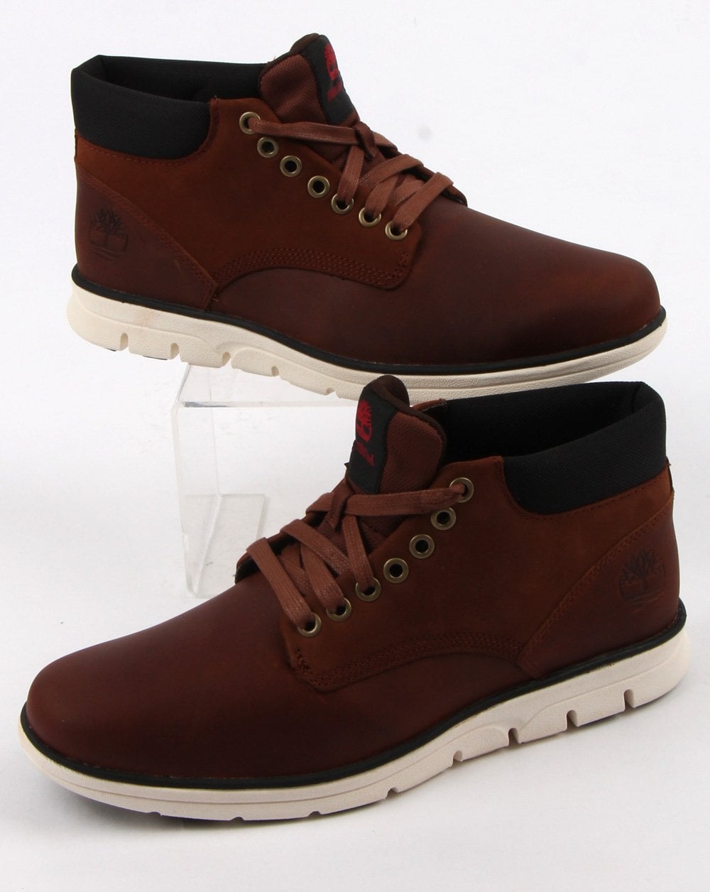 Timberland Bradstreet Chukka Leather Shoes Red Brown