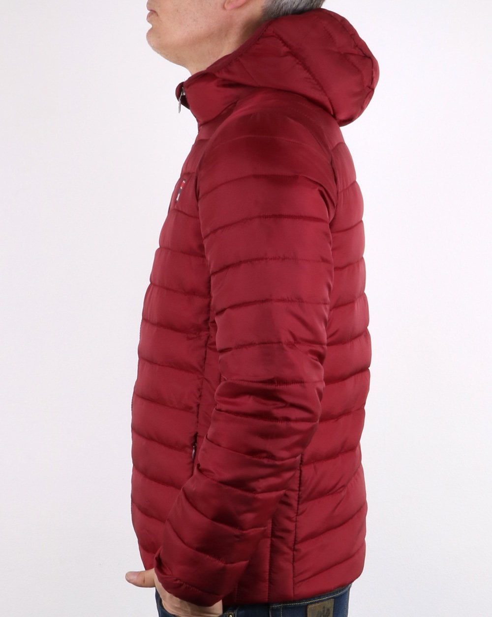 Fila Vintage Padded Puffer Jacket Burgundy