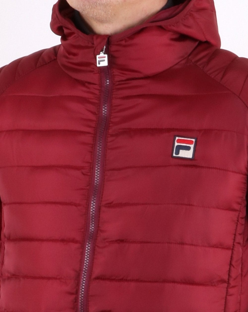 Fila Vintage Padded Puffer Jacket Burgundy