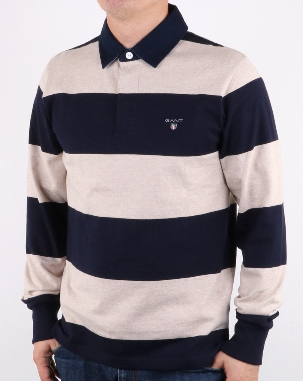 Gant Barstripe Heavy Rugger Rugby Seed Melange