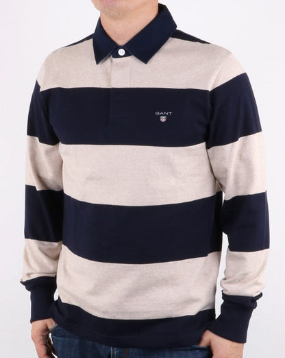 Gant Barstripe Heavy Rugger Rugby Seed Melange