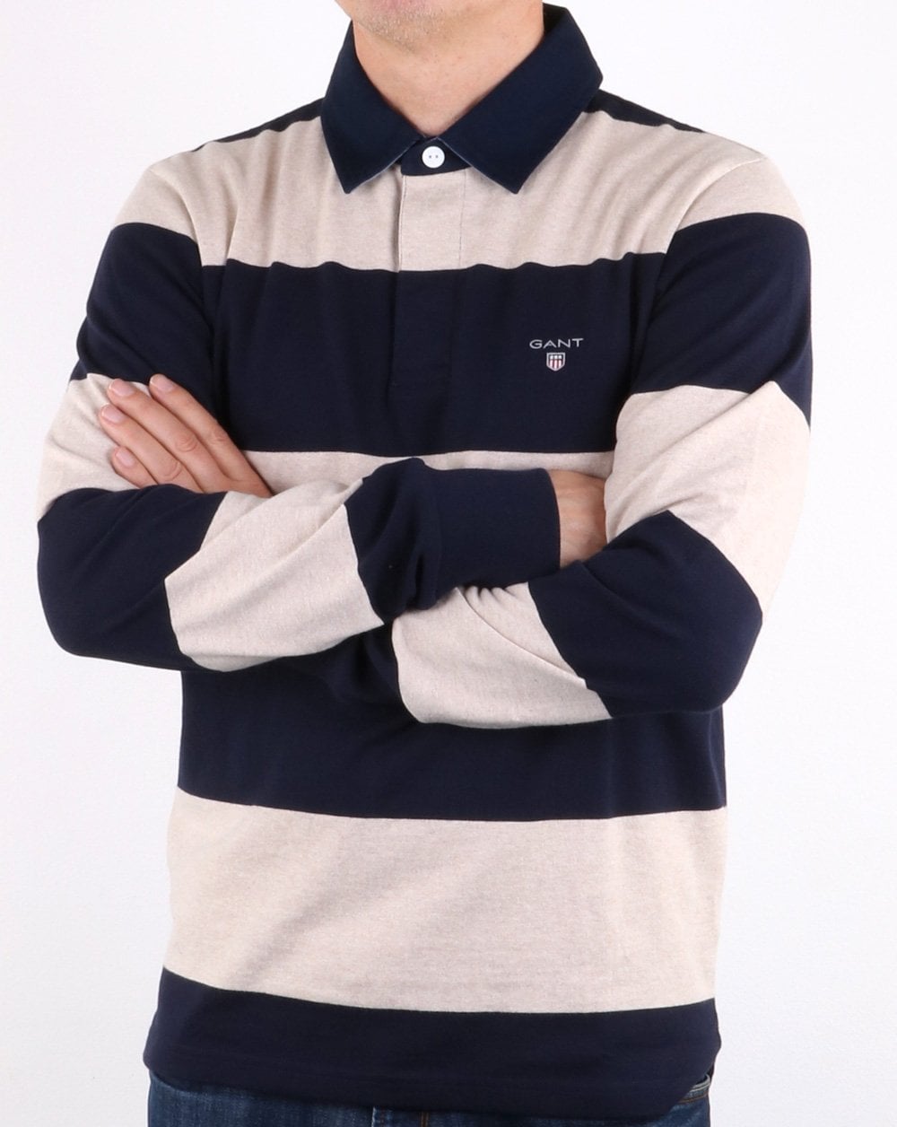 Gant Barstripe Heavy Rugger Rugby Seed Melange