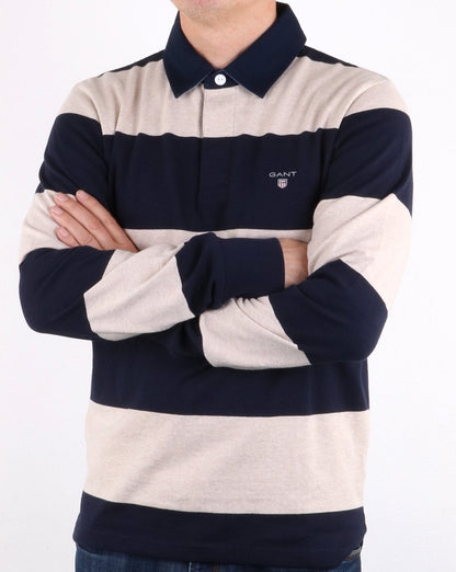 Gant Barstripe Heavy Rugger Rugby Seed Melange