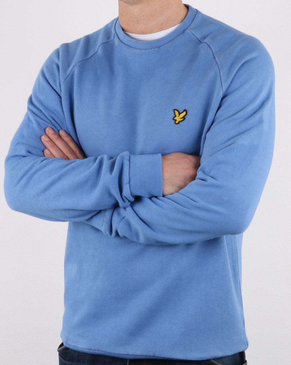Lyle And Scott Washed Sweatshirt Blue Cornflower
