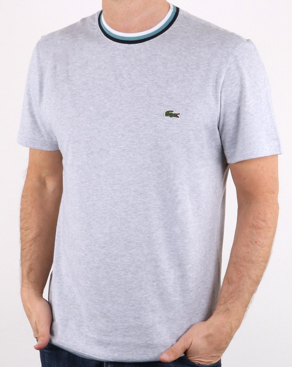 Lacoste Contrast Crew T-shirt in Grey