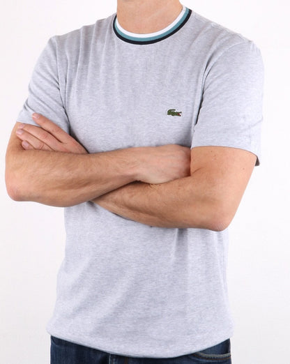 Lacoste Contrast Crew T-shirt in Grey