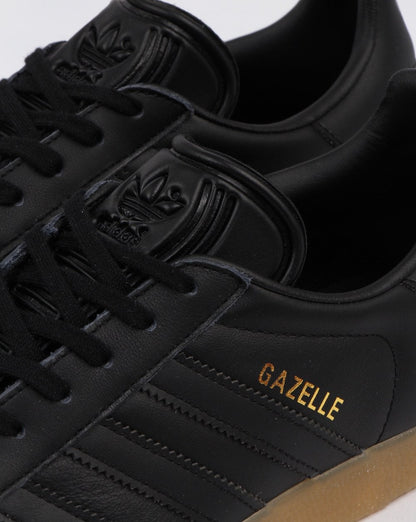 Adidas Gazelle Trainers Black Leather Gum
