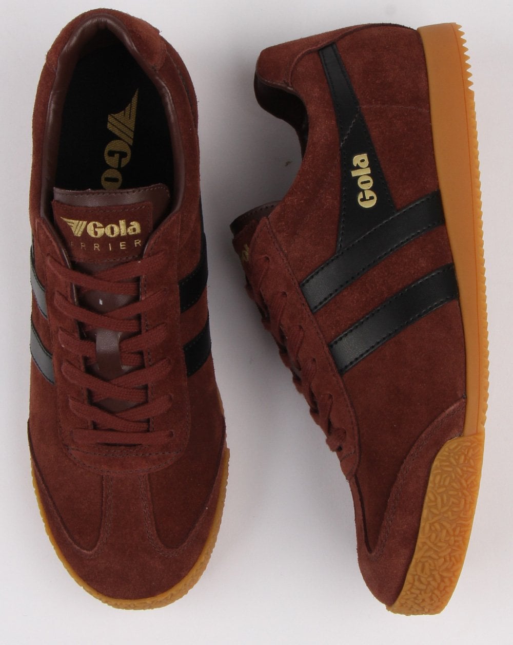 Gola Harrier Suede Trainer Cognac/black