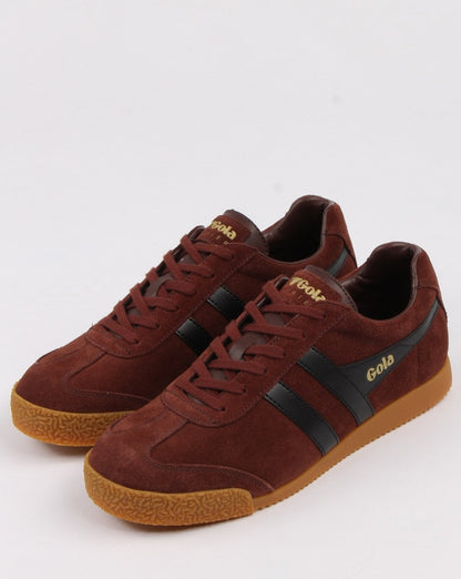 Gola Harrier Suede Trainer Cognac/black