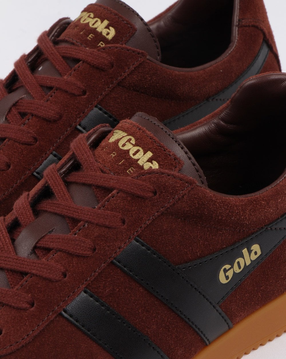 Gola Harrier Suede Trainer Cognac/black