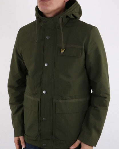 Lyle And Scott Micro Fleece Lined Jacket Woodland Green