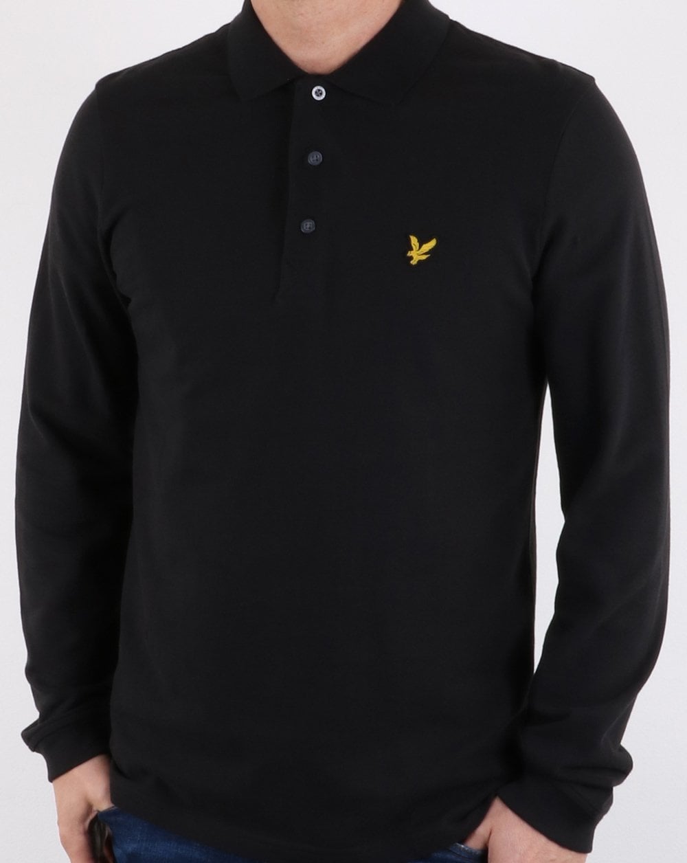 Lyle And Scott Long Sleeve Polo Shirt True Black