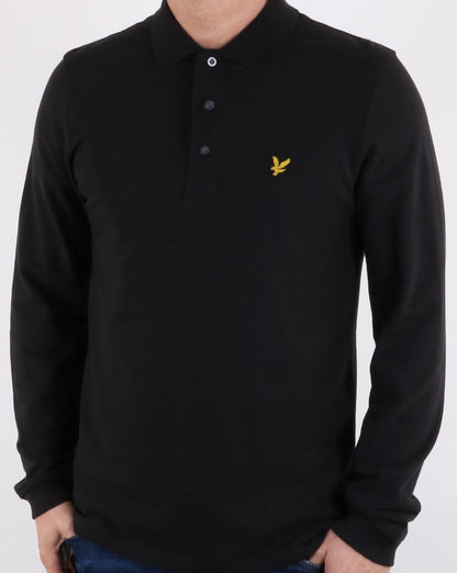 Lyle And Scott Long Sleeve Polo Shirt True Black