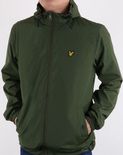 Lyle And Scott Zip Through Hooded Jacket Woodland Green