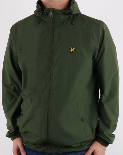 Lyle And Scott Zip Through Hooded Jacket Woodland Green