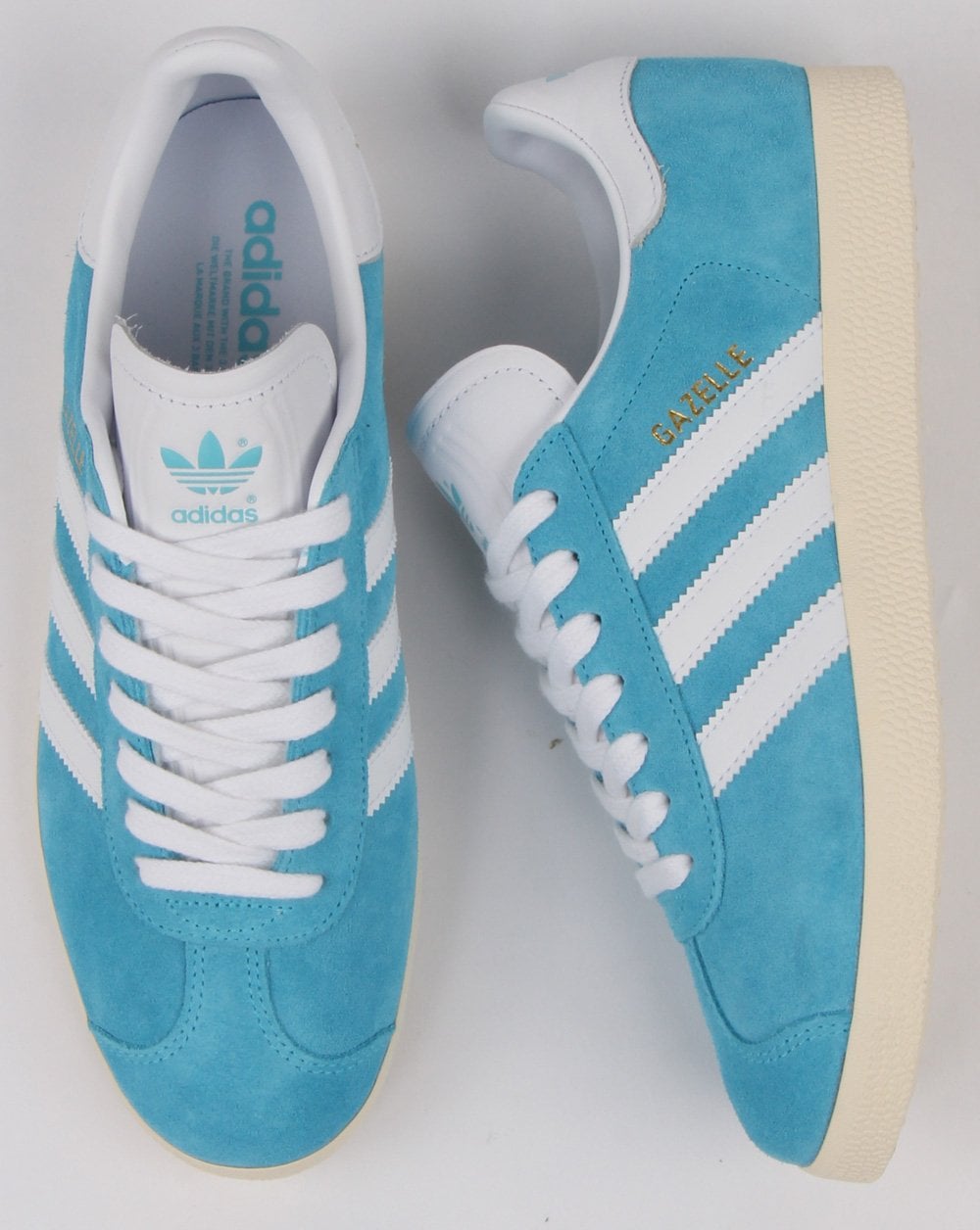 Adidas Gazelle Trainers Bright Cyan/White