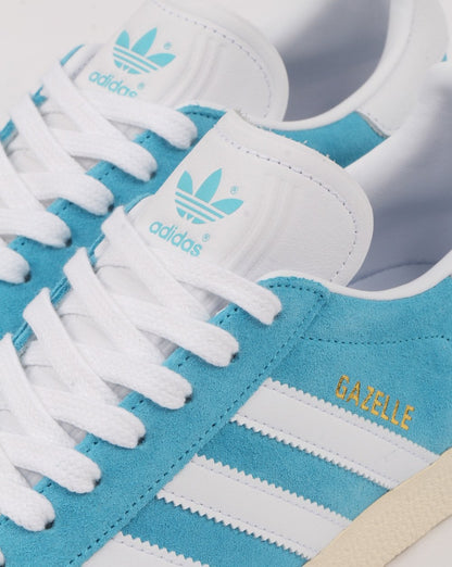 Adidas Gazelle Trainers Bright Cyan/White