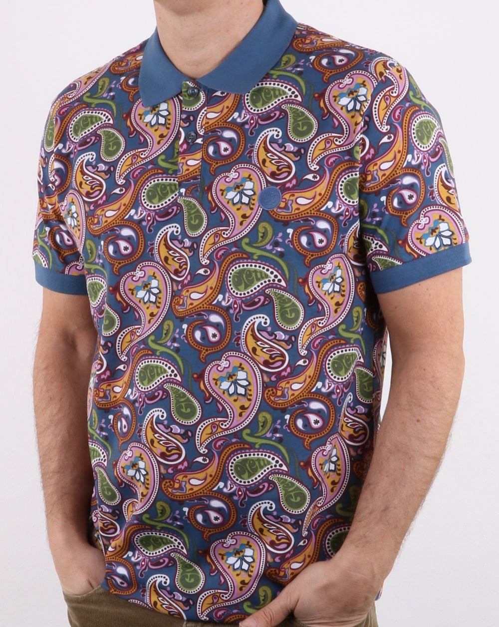 Pretty Green Ranson Paisley Polo Shirt Vintage Paisley