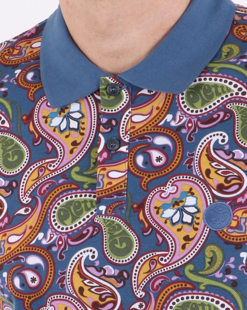 Pretty Green Ranson Paisley Polo Shirt Vintage Paisley