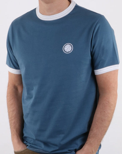 Pretty Green Badge T-shirt Blue