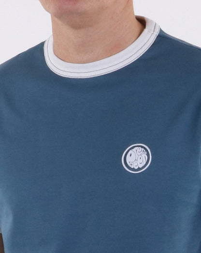 Pretty Green Badge T-shirt Blue
