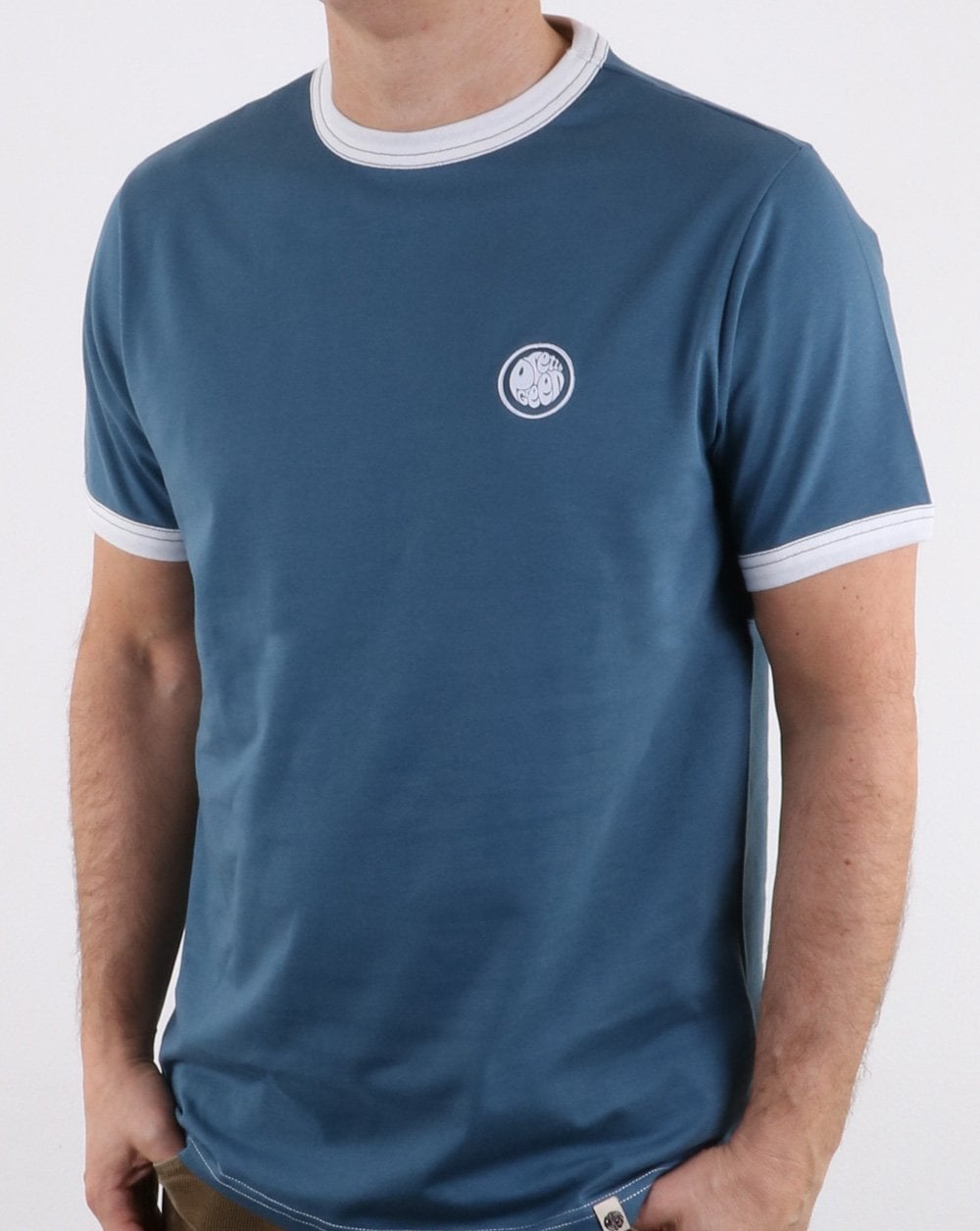 Pretty Green Badge T-shirt Blue
