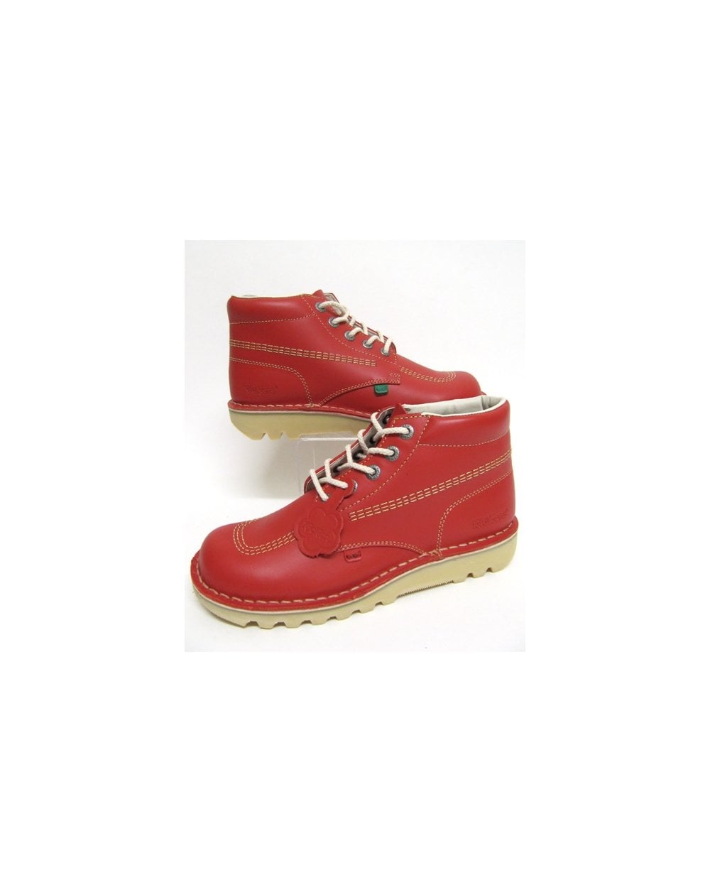 Kickers Kick Hi Boots In Leather Red