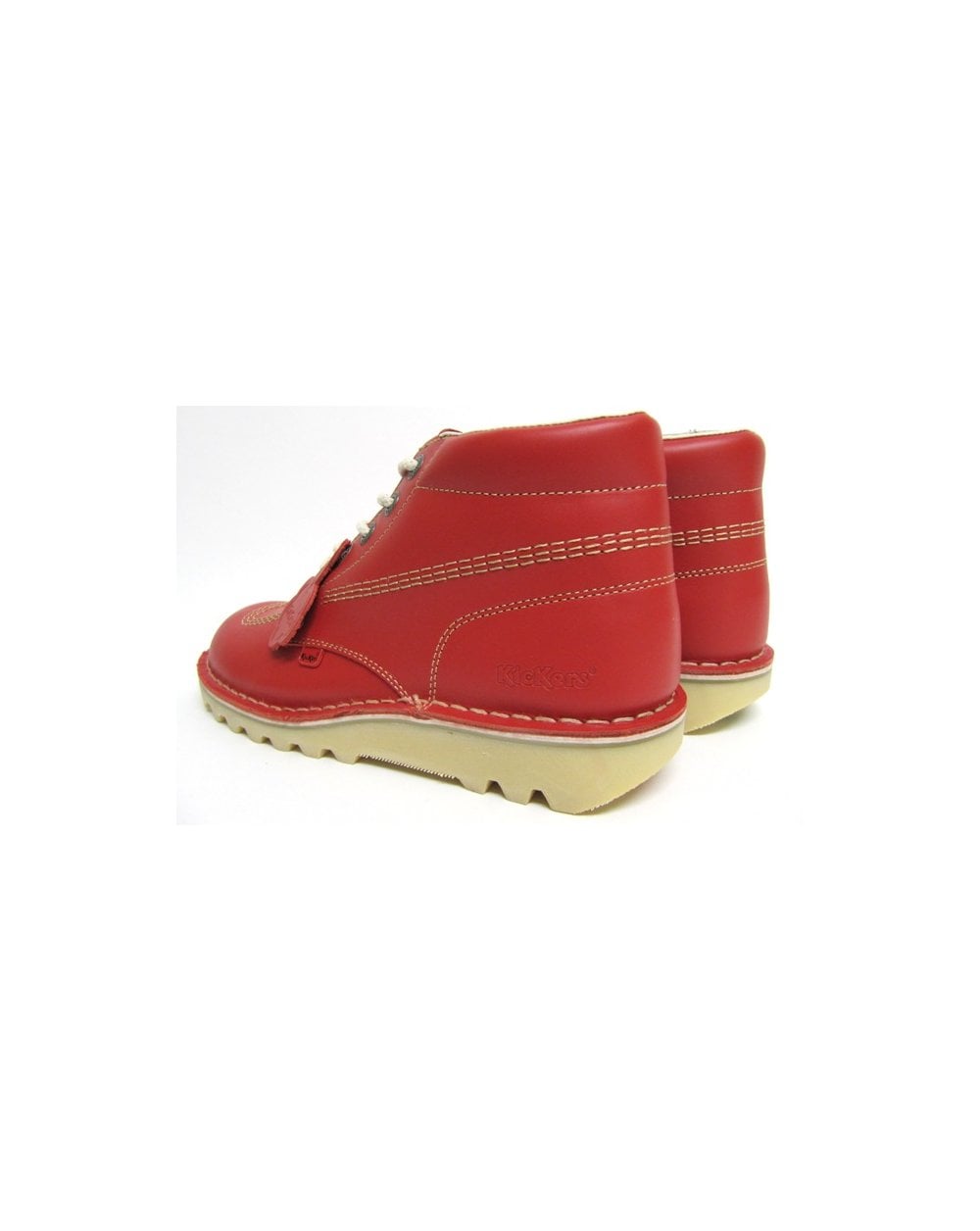 Kickers Kick Hi Boots In Leather Red