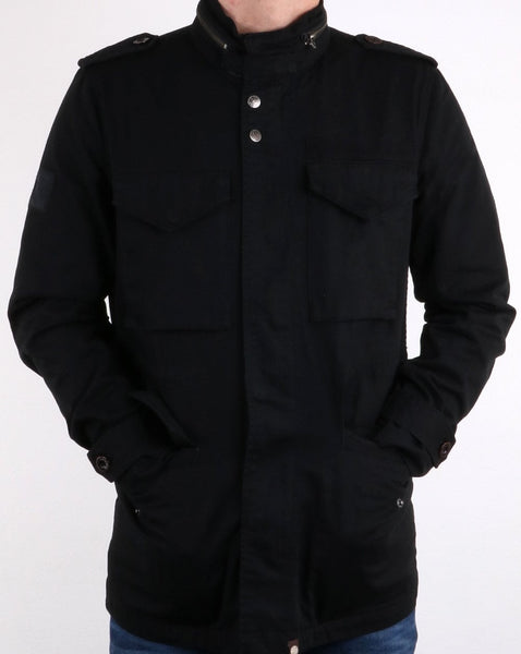 Pretty Green Cotton M65 Jacket Black